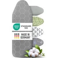 Arteneur Bügelbrettbezug, Made in Germany, OEKOTEX100, Zubehör für alle Bügeltische dank 5 Größen, Vergleichssieger, Hitzereflektierend, Gummizug