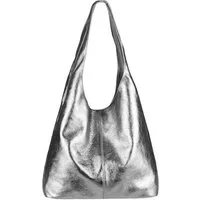 ITALYSHOP24 Schultertasche Made in Italy Damen Leder Wildleder Tasche Umhängetasche Beuteltasche, Premium Business Echtleder Shopper Bag leicht groß klassisch geräumig