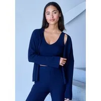Copenhagen Studios Cardigan aus hochwertiger, feiner Rippe, Loungewear