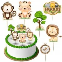 Festivalartikel Tortenstecker Safari Topper Set 6 Stk Geburstag Torten Deko Kuchen Junge