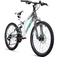 bergsteiger Mountainbike Montreal 20, 24 Zoll Kinderfahrrad, 6 - 13 Jahre, Mädchen, Jungen, 18 Gang Shimano Tourney RD-TZ50 Schaltwerk, Kettenschaltung, Scheibenbremse, V-Brake