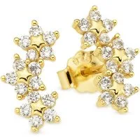 Aniston JEWELRY & WATCHES Paar Ohrstecker Silberohrstecker gelbgoldfarben vergoldet mit weißen Zirkonia, mit Zirkonia (synth)