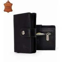 herémood Geldbörse Portemonnaie Damen & Herren, Leder Geldbörse Wallet mit RFID Schutz (Kleines Portemonnaie Damen & Herren, Geburtstag Geschenk Frau & Mann, 1-tlg., Slim Wallet Schwarz Herren Pop Up Mechanismus Geldbörse Münzfach), Kartenetui mit Dr
