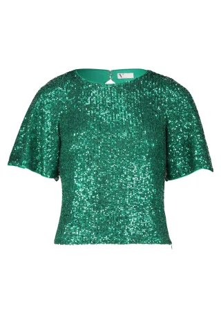 V by Vera Mont - Pailletten-Top irish green - Gr. - 42