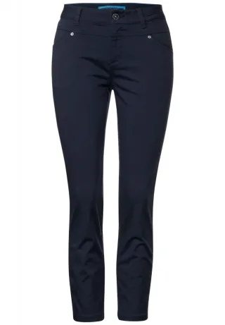 Street One - Casual Fit Seidenoptik Hose blau - Gr. - 38/26