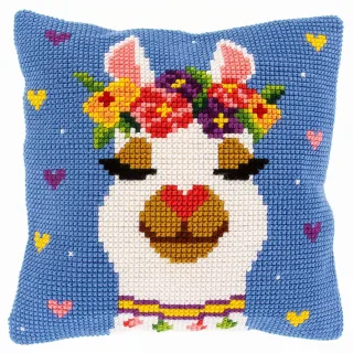 Kreuzstichkissen "Lama"