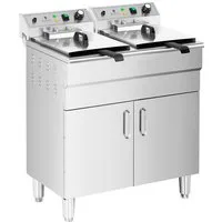Royal Catering Fritteuse RCPKF 26DSH, 10000 W, 26 L Doppel Fritöse Ablasshahn Kaltzone 400V