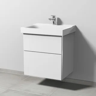Sanipa 3way Waschtischunterbau zu Geberit Xeno2 Waschtisch mit 2 Auszügen, Weiß-Soft BR66043