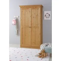 OTTO home Kleiderschrank Indra (3 Breiten: 100/145/233 cm H/T ca.187/54 cm) aus massiver Kiefer, mit Spiegel bei der 3- und 5trg.Variante