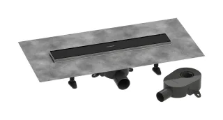 Hansgrohe Komplettset Duschrinne RainDrain Go 500 rücks.beflies.Stand./flache Instal. mattschwarz,  56270670