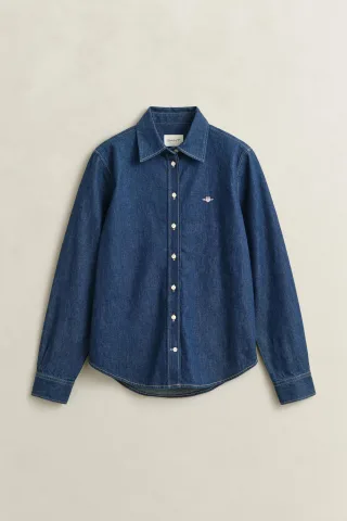 GANT - Jeansbluse dark blue raw - Gr. - 44