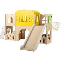 COSTWAY Rutsche, (1-tlg), Kinderrutsche, Holz Spielplatz, Klettergerüst, Indoor
