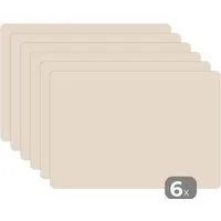 MuchoWow Platzset Beige - Unifarben, (6-St), Platzsets, Tischset, Abwaschbar, Tischsets, Platzdeckchen