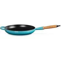 LE CREUSET Bratpfanne Signature Gusseisen mit Holzgriff, Gusseisen, 28 cm Karibik, 20258281700422