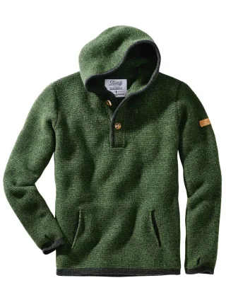 Liebling Herren Alpen-Hoodie Xaver Grün 100 % Schurwolle