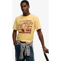 Superdry Rundhalsshirt ROADSIDE TRADE LOOSE TEE Loose Fit, aus Baumwolle und Single Jersey, mit Druck, pflegeleicht