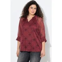 Ulla Popken Tunika Tunika Oversized Tunika-Ausschnitt Langarm
