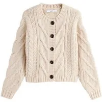 Next Strickjacke Grobstrickjacke mit Zopfmuster (1-tlg)