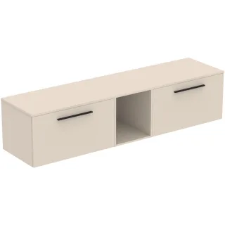 Ideal Standard Möbel-Set 200cm i.life B 2 Auszüge 1 mi.off.Fach Gr.Schwarz Sandbeige matt, T5849NF T5849NF