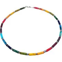 traumschmuck Kette ohne Anhänger 219d Halskette Edelstein Impression Jaspis bunt multicolor (inkl Schmuckbox), handgefertigt, Made in Germany