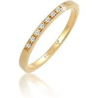 Elli DIAMONDS Verlobungsring Bandring Verlobung Diamant (0.04 ct) 585 Gelbgold