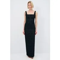 adL Abendkleid Langes Jacquardkleid mit quadratischem Ausschnitt