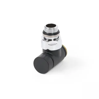 Terma Absperr-Eckventil CYLINDER GZ 1/2"-GZ 24-19; Schwarz Matt, TGZOCM001, Schwarz TGZOCM001