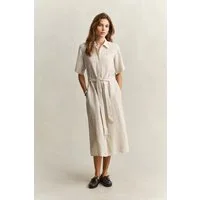 Gant Hemdblusenkleid STRIPED LINEN Regular fit mit Bindegürtel