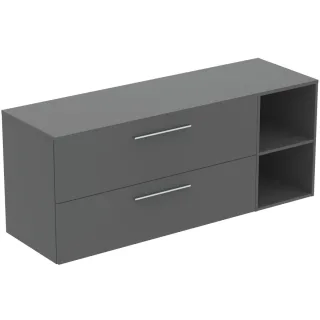 Ideal Standard Möbel-Set 160cm i.life B 2 Auszüge 2 off.Fächer Gr.Chrom Quarzgrau matt, T5765NG T5765NG