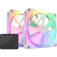F140 RGB DUO Twin 140x140x25, Gehäuselüfter weiß, 2er Pack, inkl. RGB-Controller, 140 mm