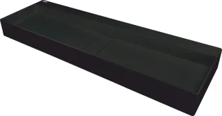 Neuesbad Serie 660 Waschbecken 1200x400mm, Schwarz, mit Rosette NB1DECQBNU2S1