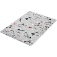 Kleine Wolke Badematte Flores, Badvorleger, Badezimmer Teppich, Höhe 5 mm, rutschhemmend beschichtet, fußbodenheizungsgeeignet, Polyester, rechteckig, romantisch verspieltes Design mit Blumen und Schmetterlingen