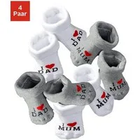 Vivance Umschlagsocken (Packung, 4-Paar) mit Umschlagbündchen mit eingestricktem Spruch