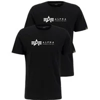 Alpha Industries Rundhalsshirt Label T 2 Pack (Packung, 2-tlg., 2er-Pack)