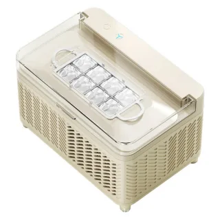 Comfook 120W Portable Mini Desktop Ice Maker Quick 8 Solid Ice Cubes in 15-20Mins Fast Ice Making Quiet & Compact for Ho