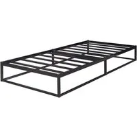 en.casa Metallbett, »Trerunta« Bettgestell 90 x 200 cm Stahl Schwarz
