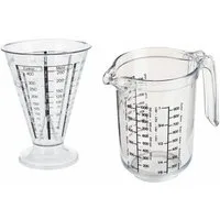 WESTMARK Messbecher Set, 2-tlg.: 1 Messkanne + 1 Messbecher, Füllvolumen: 0,5 + 1 Liter, SAN