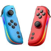 Wigento Handyhülle Für Nintendo Switch Split Controller Hall Joysticks RGB Rot Blau, Hall Effect Joysticks, 6-Achsen-Sensor, RGB-Beleuchtung