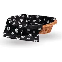 Bestlivings Tierdecke Flanelldecke mti Pfotenmotiv 70x100cm, Haustierdecke Flanell - Hundedecke Katzendecke Kuscheldecke Hund Katze