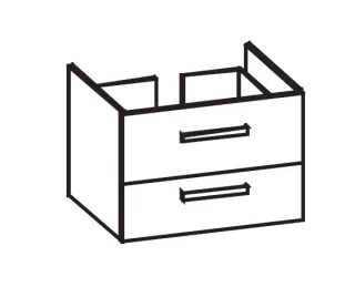 Artiqua 414 Waschtischunterschrank für Avento 415865 Graphit Struktur quer, 414-WU2L-V126-7098-401 414-WU2L-V126-7098-401