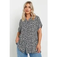 Stil Diva Langarmhemd Plus Size Loose Fit Gemustertes Hemd