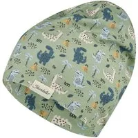 Sterntaler® Beanie UV-Schutz 50+ Beanie Dinokinder (1-St) Beanie aus Flammgarn Jersey mit Dinokindern, zwei Tragevarianten