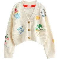 Next Strickjacke Sommerliche Strickjacke mit Stickerei (1-tlg)