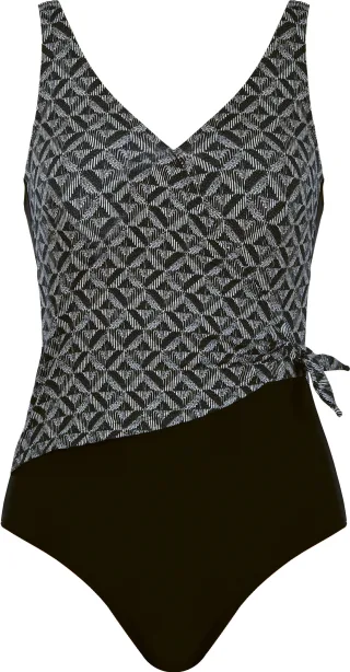 NATURANA - Shapewear Badeanzug black print - Gr. - 46E