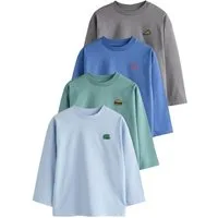 Next Langarmshirt Relaxed Fit Langarmshirts, 4er-Pack (4-tlg)