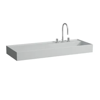 LAUFEN Waschtisch Kartell · LAUFEN 460x1200 3 Hl. o.uel. Ablg. li grau matt H8133337591581