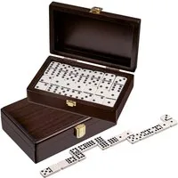 Philos Spiel, Domino - Doppel 9 - Walnussoptik - 55 Spielsteine