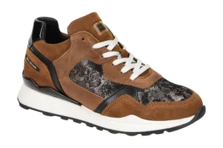 Bullboxer Damen Sneaker 939004E5C_COGN braun cognac Nubuck Leder Textil Plateau
