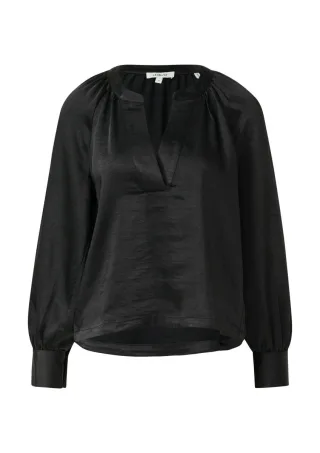 s.Oliver Red Label - Tunikabluse aus Satin-Stoff schwarz - Gr. - 44
