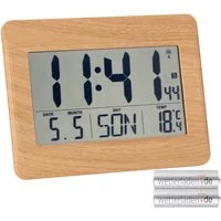 TFA Dostmann Funkwanduhr digitale Wanduhr TFA 60.4519 mit Datum, Wochentag und Innentemperatur